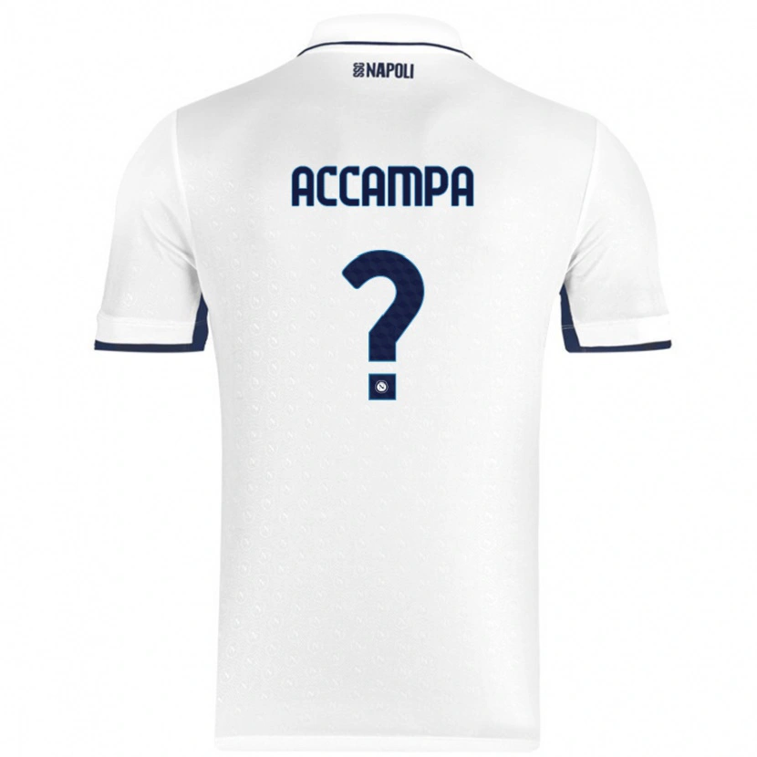 Danxen Mænd Davide Accampa #0 Hvid Kongeblå Udebane Spillertrøjer 2024/25 Trøje T-Shirt