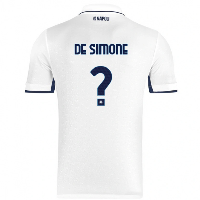 Danxen Mænd Paolo De Simone #0 Hvid Kongeblå Udebane Spillertrøjer 2024/25 Trøje T-Shirt