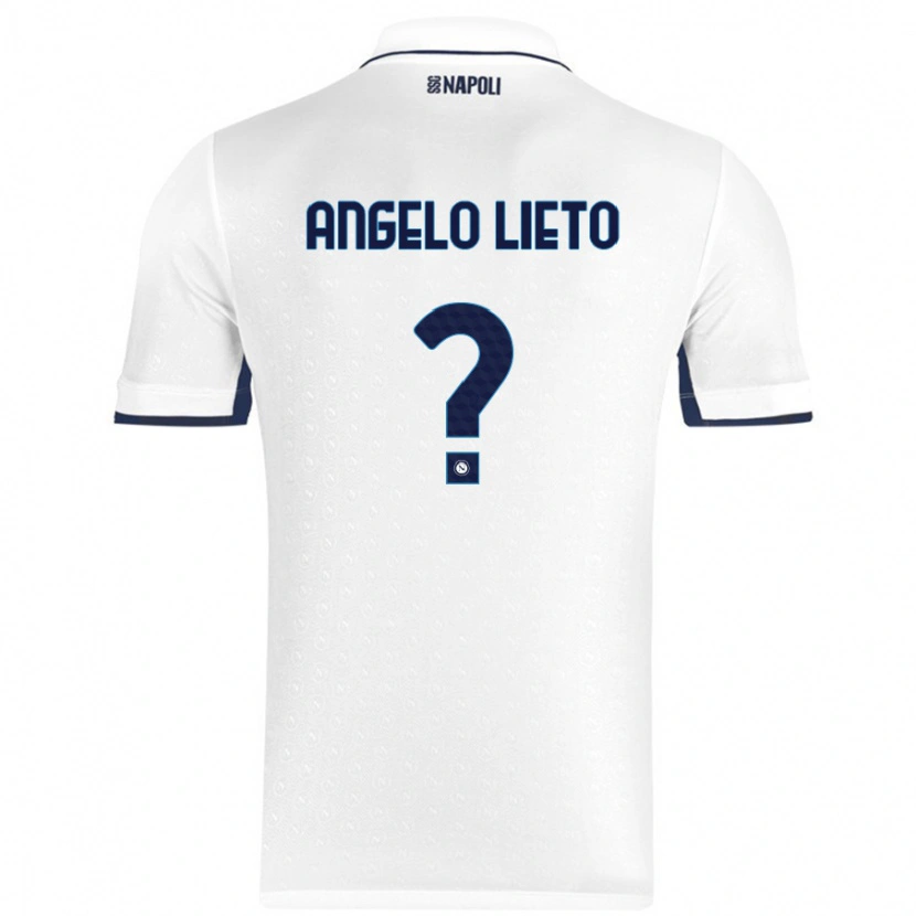 Danxen Mænd Angelo Lieto #0 Hvid Kongeblå Udebane Spillertrøjer 2024/25 Trøje T-Shirt
