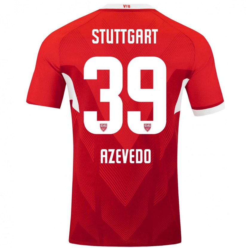 Danxen Mænd Alexandre Azevedo #39 Rød Hvid Udebane Spillertrøjer 2024/25 Trøje T-Shirt