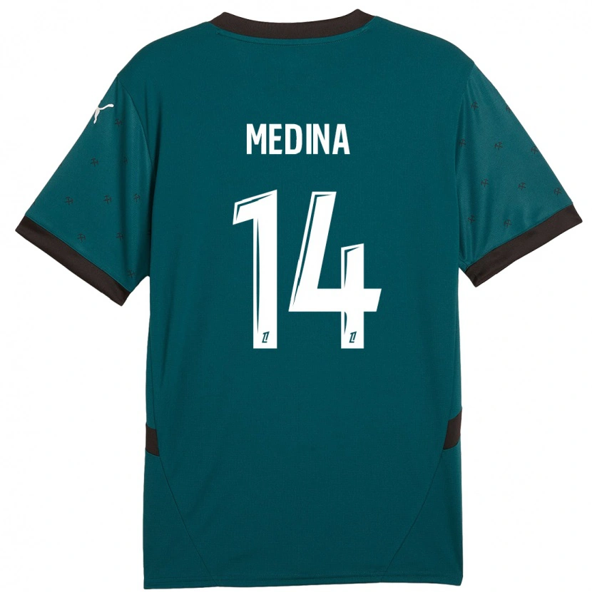 Danxen Mænd Facundo Medina #14 Mørkegrøn Udebane Spillertrøjer 2024/25 Trøje T-Shirt
