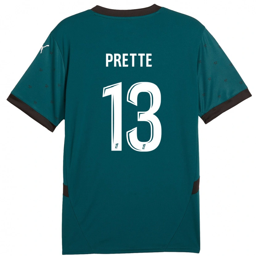 Danxen Mænd Andréa Prette #13 Mørkegrøn Udebane Spillertrøjer 2024/25 Trøje T-Shirt