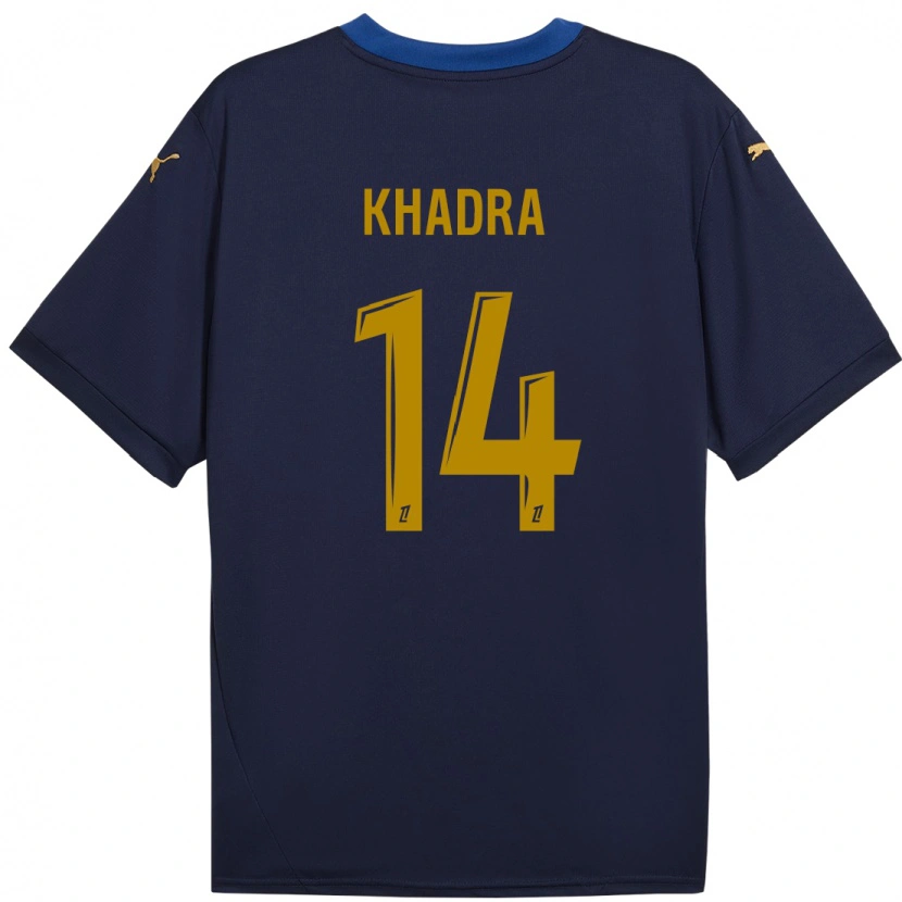Danxen Mænd Reda Khadra #14 Marine Guld Udebane Spillertrøjer 2024/25 Trøje T-Shirt