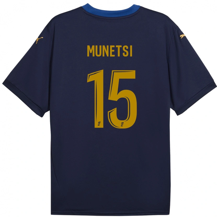 Danxen Mænd Marshall Munetsi #15 Marine Guld Udebane Spillertrøjer 2024/25 Trøje T-Shirt