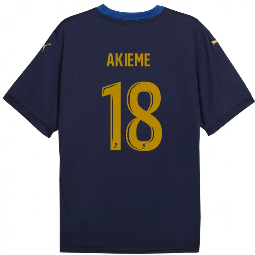 Danxen Mænd Sergio Akieme #18 Marine Guld Udebane Spillertrøjer 2024/25 Trøje T-Shirt