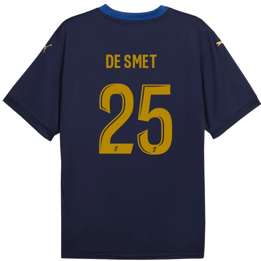 Danxen Mænd Thibault De Smet #25 Marine Guld Udebane Spillertrøjer 2024/25 Trøje T-Shirt