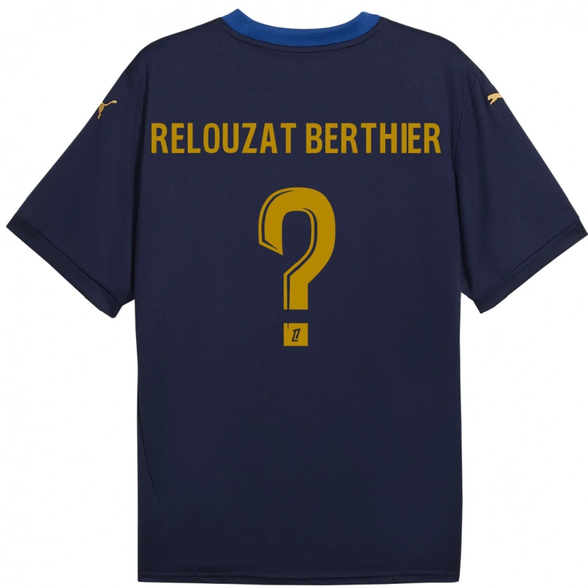 Danxen Mænd Maxime Relouzat Berthier #0 Marine Guld Udebane Spillertrøjer 2024/25 Trøje T-Shirt