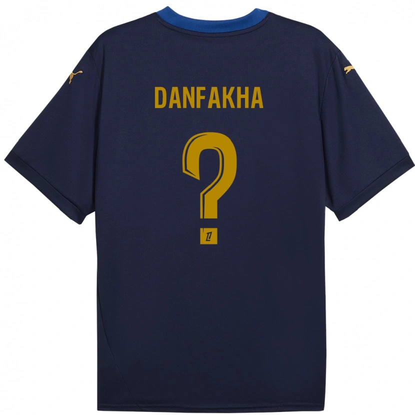 Danxen Mænd Dialla Danfakha #0 Marine Guld Udebane Spillertrøjer 2024/25 Trøje T-Shirt