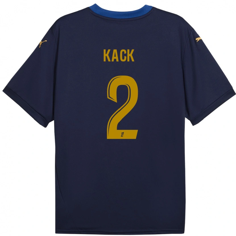 Danxen Mænd Mathilde Kack #2 Marine Guld Udebane Spillertrøjer 2024/25 Trøje T-Shirt