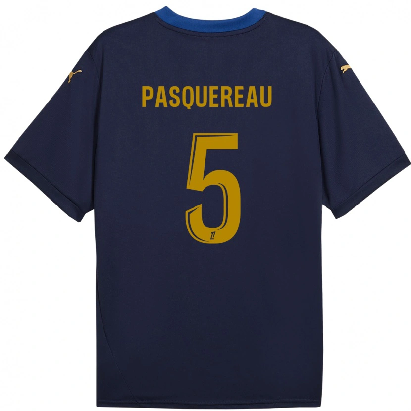 Danxen Mænd Julie Pasquereau #5 Marine Guld Udebane Spillertrøjer 2024/25 Trøje T-Shirt
