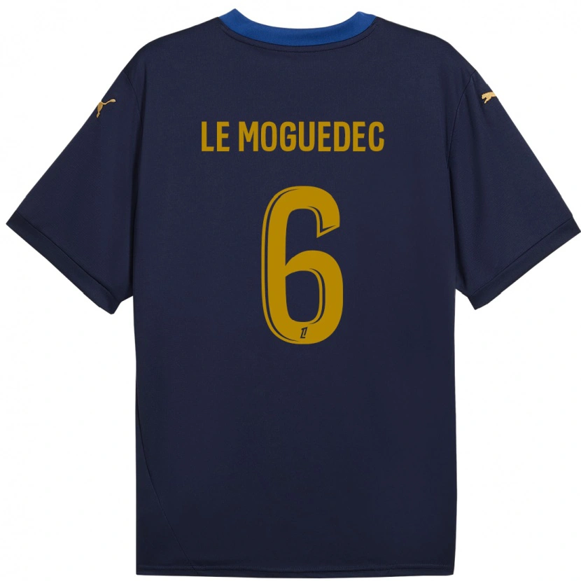 Danxen Mænd Anaële Le Moguédec #6 Marine Guld Udebane Spillertrøjer 2024/25 Trøje T-Shirt