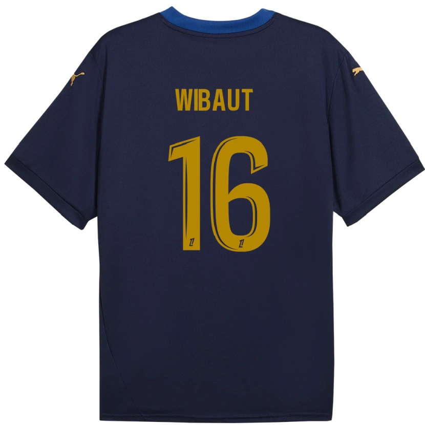 Danxen Mænd Clara Wibaut #16 Marine Guld Udebane Spillertrøjer 2024/25 Trøje T-Shirt