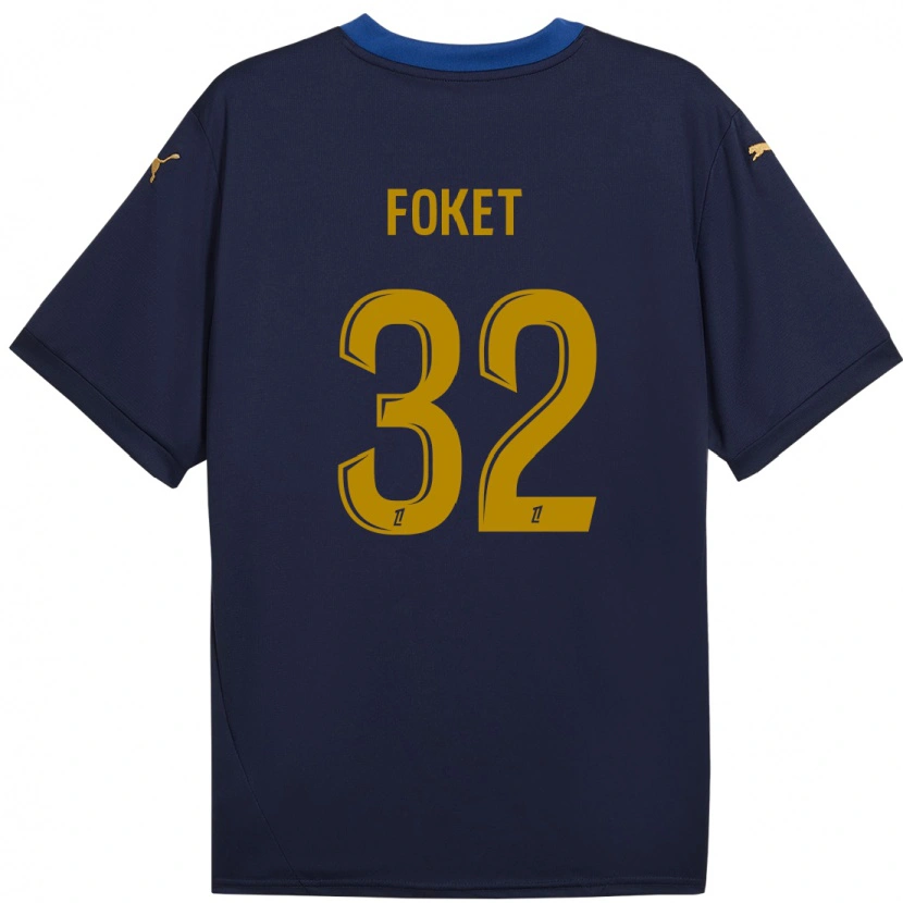Danxen Mænd Thomas Foket #32 Marine Guld Udebane Spillertrøjer 2024/25 Trøje T-Shirt