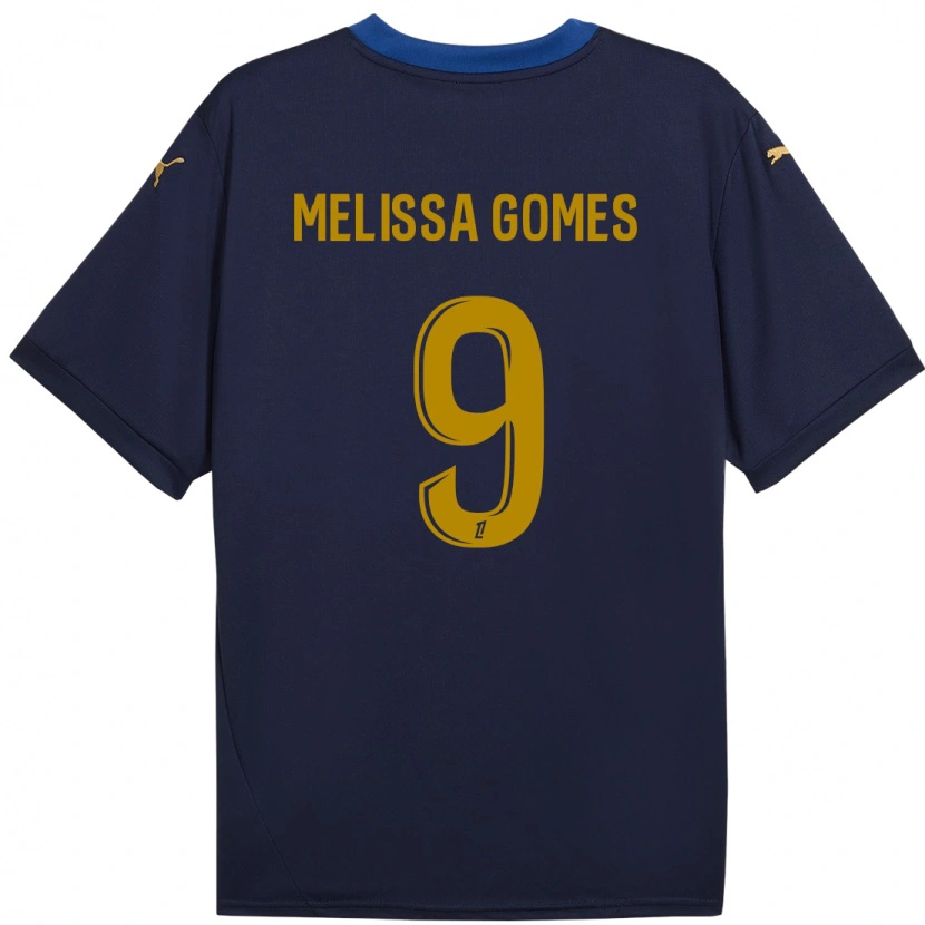 Danxen Mænd Melissa Ferreira Gomes #9 Marine Guld Udebane Spillertrøjer 2024/25 Trøje T-Shirt