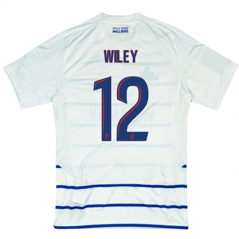 Danxen Mænd Caleb Wiley #12 Hvid Blå Udebane Spillertrøjer 2024/25 Trøje T-Shirt