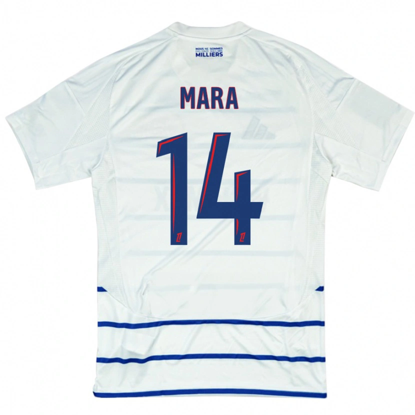 Danxen Mænd Sékou Mara #14 Hvid Blå Udebane Spillertrøjer 2024/25 Trøje T-Shirt