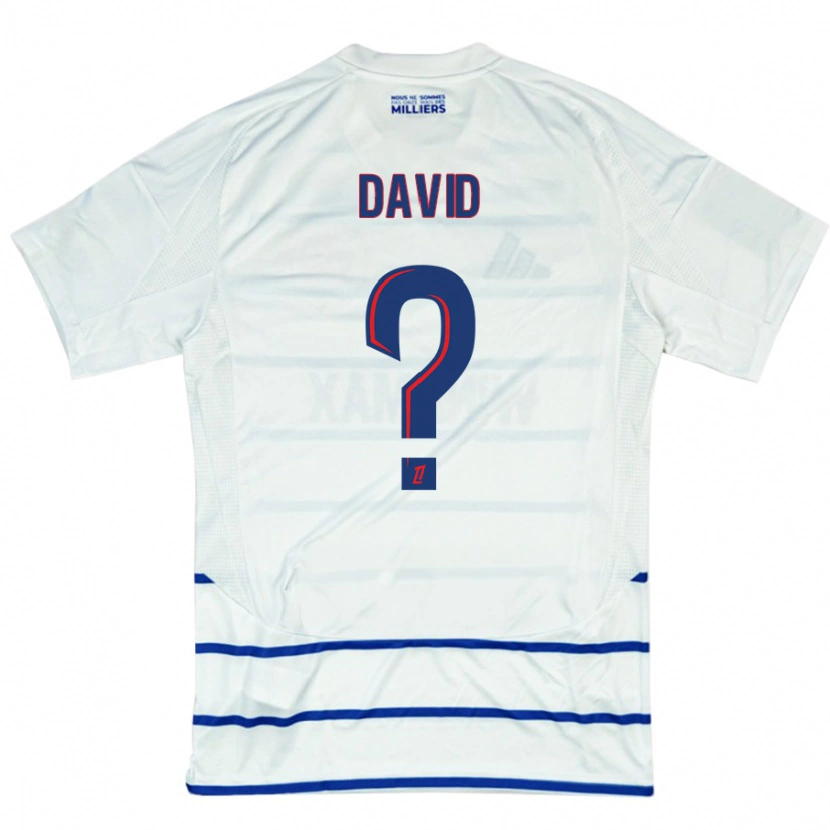 Danxen Mænd David #0 Hvid Blå Udebane Spillertrøjer 2024/25 Trøje T-Shirt