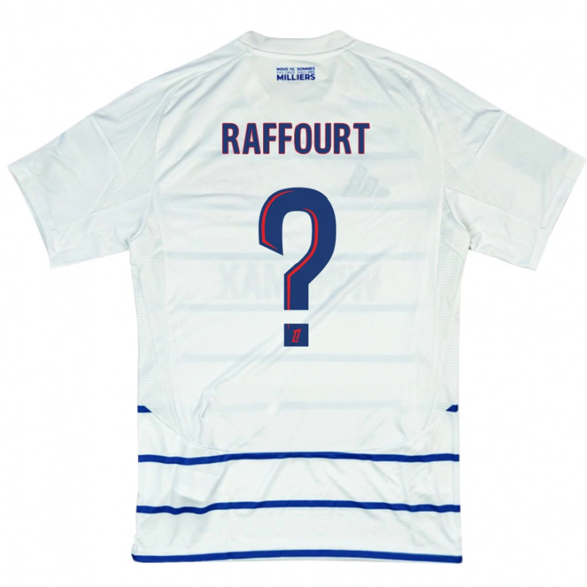 Danxen Mænd Timéo Raffourt #0 Hvid Blå Udebane Spillertrøjer 2024/25 Trøje T-Shirt