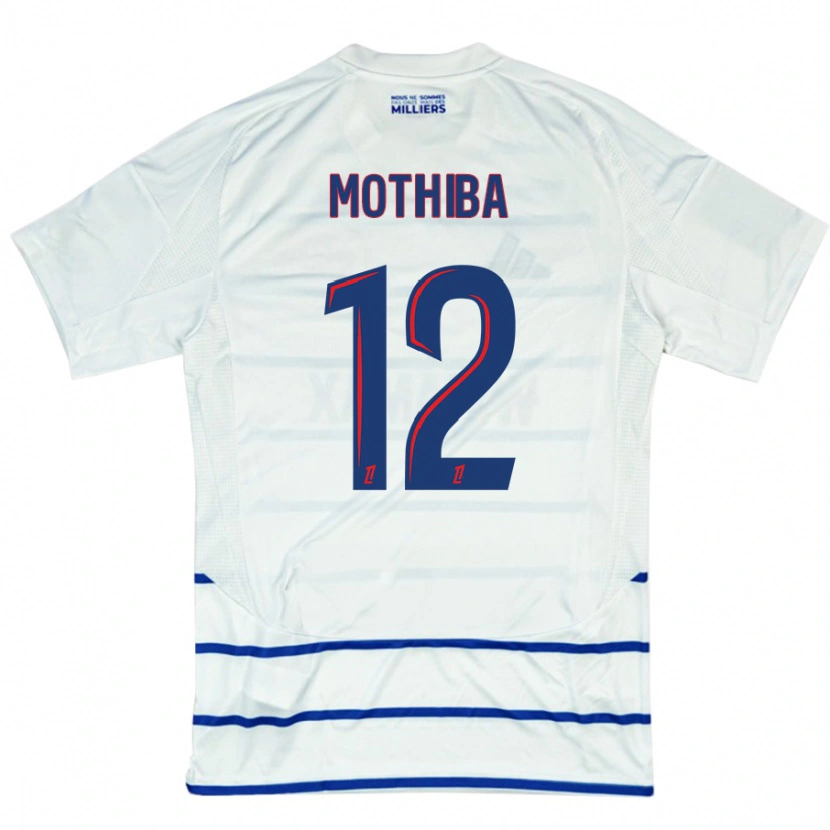 Danxen Mænd Lebo Mothiba #12 Hvid Blå Udebane Spillertrøjer 2024/25 Trøje T-Shirt