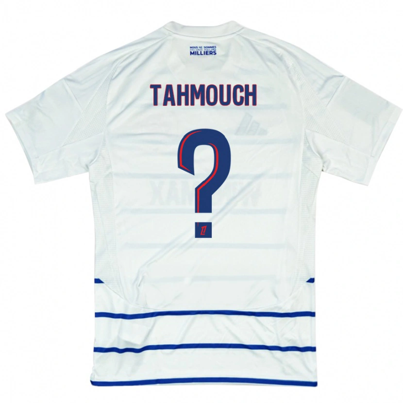 Danxen Mænd Mathieu Tahmouch #0 Hvid Blå Udebane Spillertrøjer 2024/25 Trøje T-Shirt