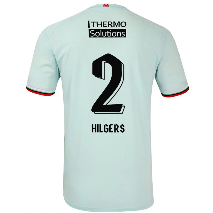 Danxen Mænd Mees Hilgers #2 Lysegrøn Udebane Spillertrøjer 2024/25 Trøje T-Shirt