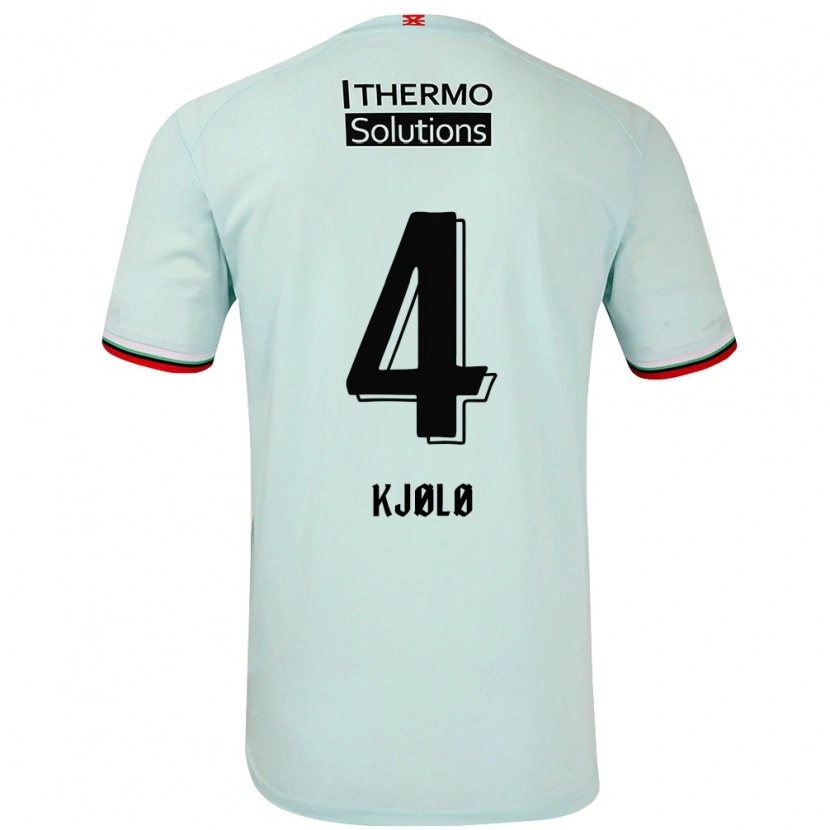 Danxen Mænd Mathias Kjølø #4 Lysegrøn Udebane Spillertrøjer 2024/25 Trøje T-Shirt
