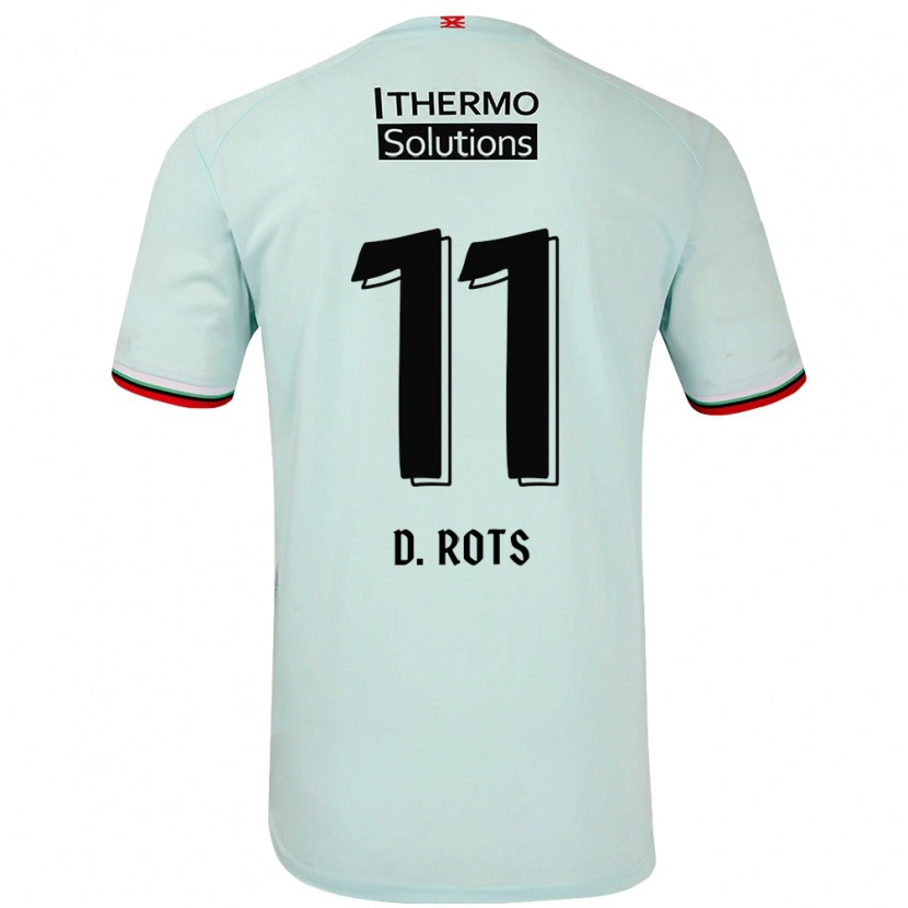 Danxen Mænd Daan Rots #11 Lysegrøn Udebane Spillertrøjer 2024/25 Trøje T-Shirt