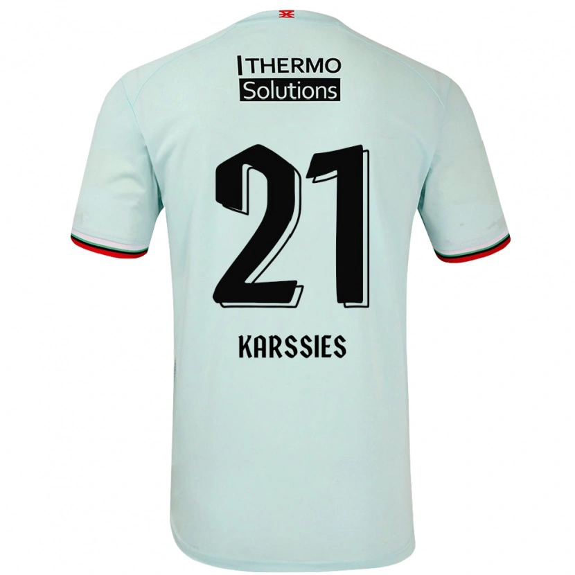 Danxen Mænd Sam Karssies #21 Lysegrøn Udebane Spillertrøjer 2024/25 Trøje T-Shirt