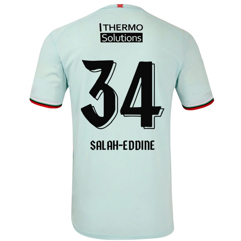 Danxen Mænd Anass Salah-Eddine #34 Lysegrøn Udebane Spillertrøjer 2024/25 Trøje T-Shirt