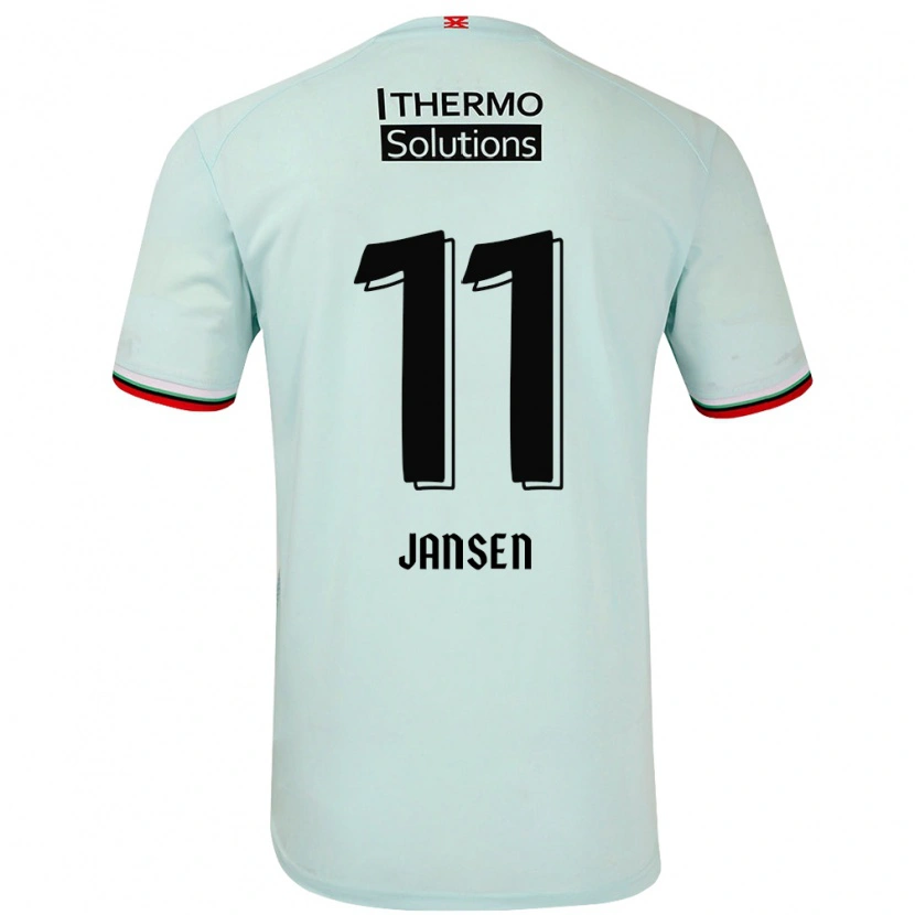 Danxen Mænd Renate Jansen #11 Lysegrøn Udebane Spillertrøjer 2024/25 Trøje T-Shirt