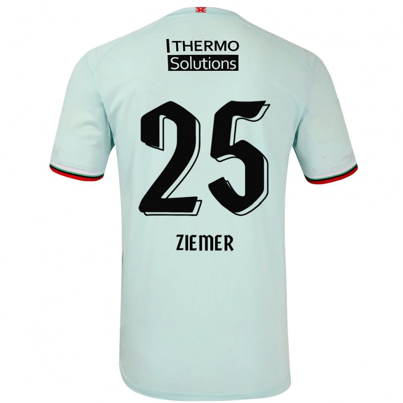 Danxen Mænd Taylor Ziemer #25 Lysegrøn Udebane Spillertrøjer 2024/25 Trøje T-Shirt