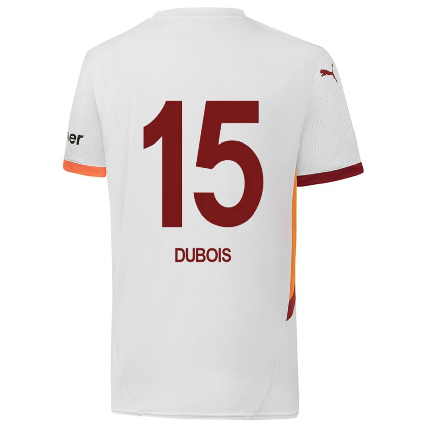 Danxen Mænd Léo Dubois #15 Hvid Gul Rød Udebane Spillertrøjer 2024/25 Trøje T-Shirt