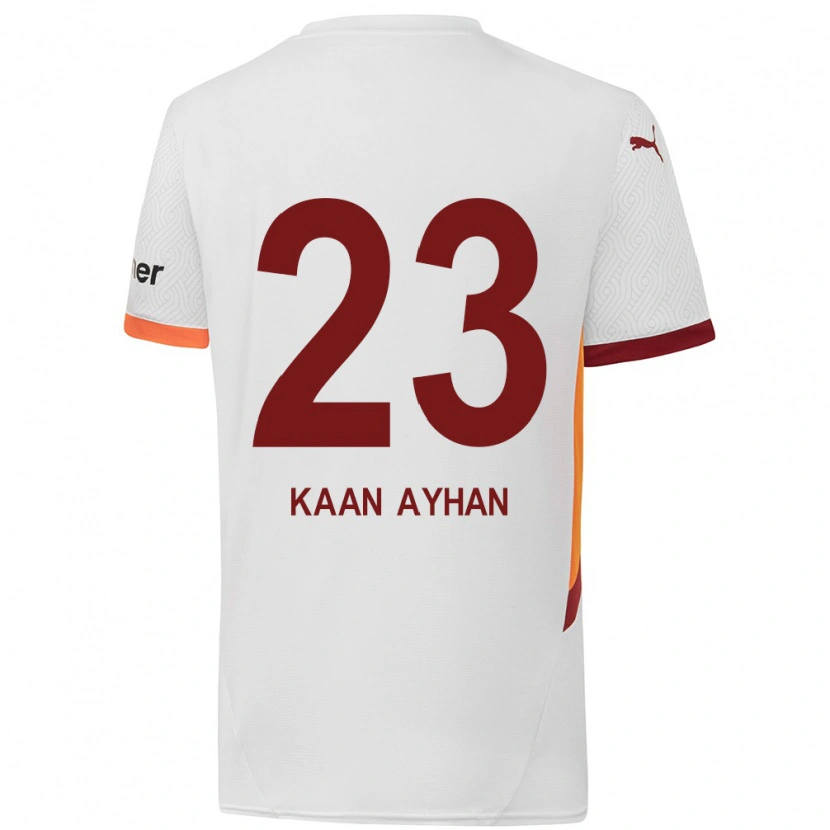 Danxen Mænd Kaan Ayhan #23 Hvid Gul Rød Udebane Spillertrøjer 2024/25 Trøje T-Shirt