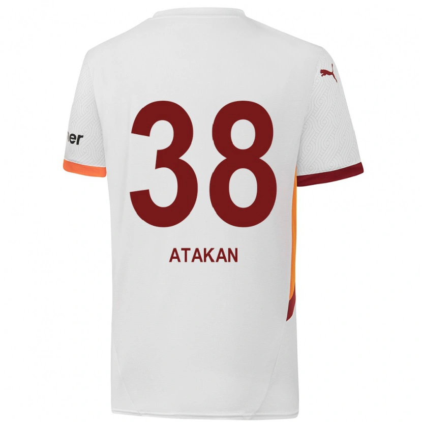 Danxen Mænd Atakan Ordu #38 Hvid Gul Rød Udebane Spillertrøjer 2024/25 Trøje T-Shirt