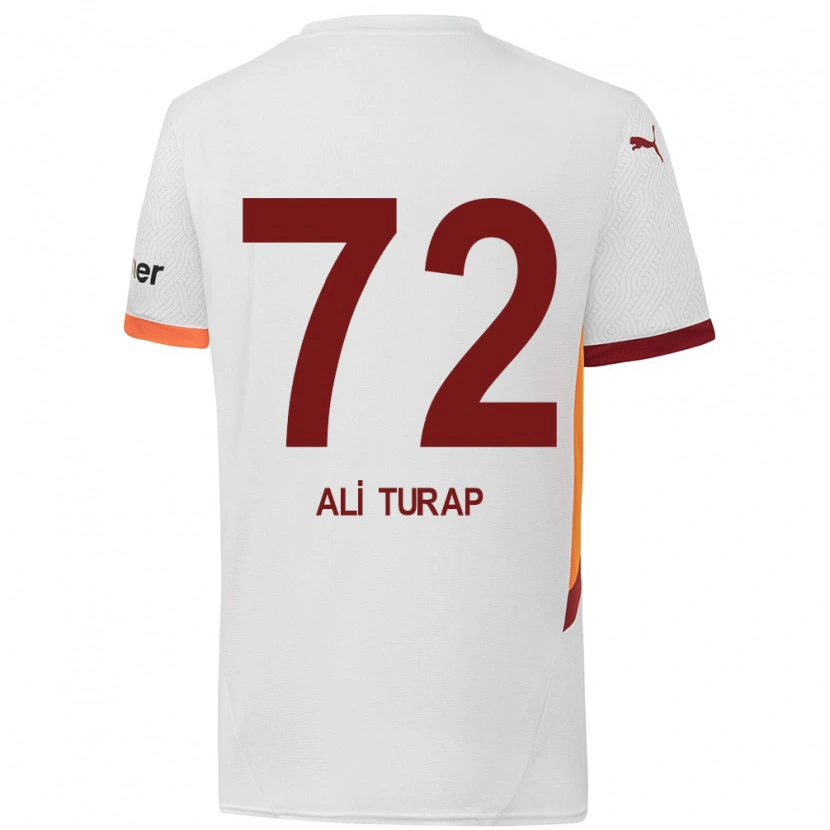 Danxen Mænd Ali Turap Bülbül #72 Hvid Gul Rød Udebane Spillertrøjer 2024/25 Trøje T-Shirt