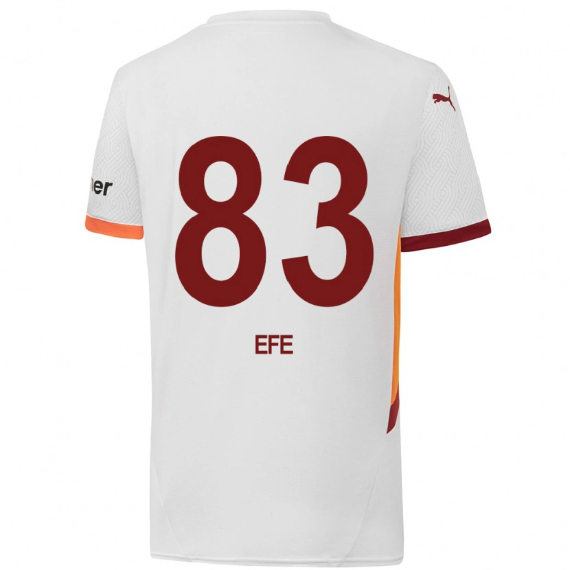 Danxen Mænd Efe Akman #83 Hvid Gul Rød Udebane Spillertrøjer 2024/25 Trøje T-Shirt