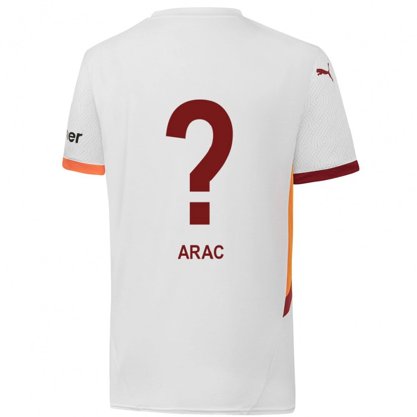 Danxen Mænd Ege Araç #0 Hvid Gul Rød Udebane Spillertrøjer 2024/25 Trøje T-Shirt