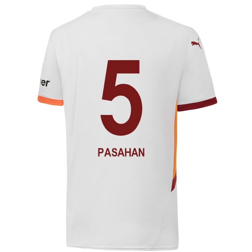 Danxen Mænd Eren Paşahan #5 Hvid Gul Rød Udebane Spillertrøjer 2024/25 Trøje T-Shirt