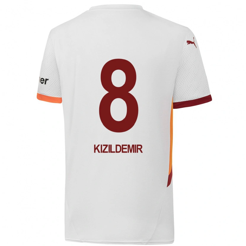 Danxen Mænd Berk Kızıldemir #8 Hvid Gul Rød Udebane Spillertrøjer 2024/25 Trøje T-Shirt