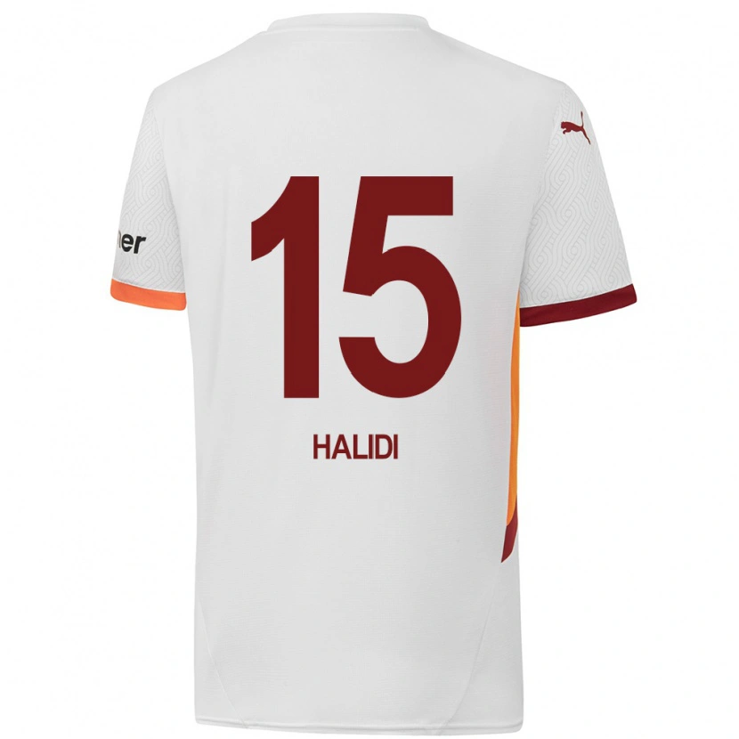 Danxen Mænd İsa Halidi #15 Hvid Gul Rød Udebane Spillertrøjer 2024/25 Trøje T-Shirt
