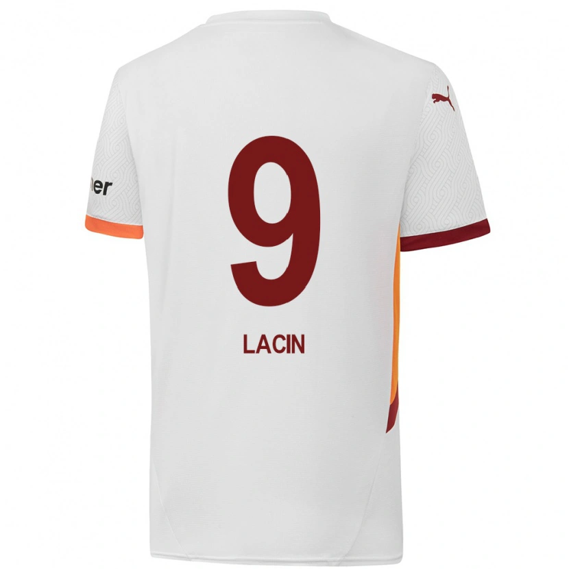 Danxen Mænd Elanur Laçin #9 Hvid Gul Rød Udebane Spillertrøjer 2024/25 Trøje T-Shirt