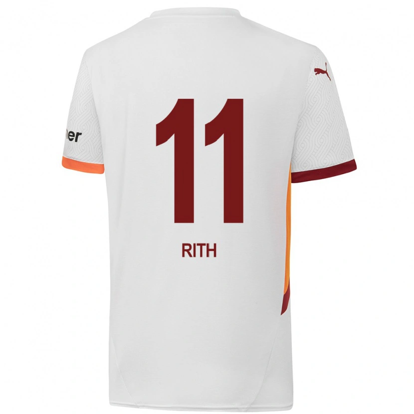 Danxen Mænd Monique Rith #11 Hvid Gul Rød Udebane Spillertrøjer 2024/25 Trøje T-Shirt