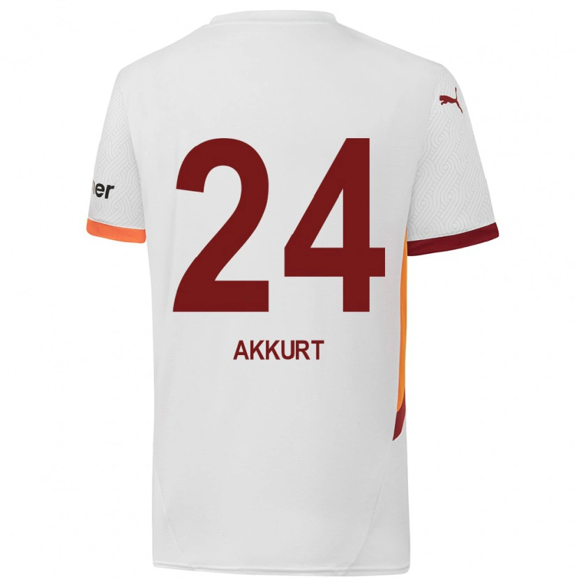 Danxen Mænd Arzu Akkurt #24 Hvid Gul Rød Udebane Spillertrøjer 2024/25 Trøje T-Shirt