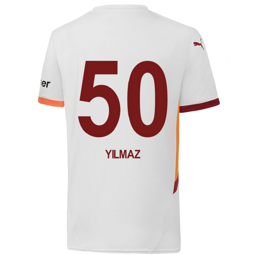 Danxen Mænd Jankat Yılmaz #50 Hvid Gul Rød Udebane Spillertrøjer 2024/25 Trøje T-Shirt
