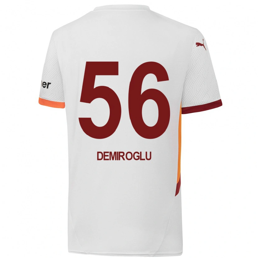 Danxen Mænd Baran Demiroğlu #56 Hvid Gul Rød Udebane Spillertrøjer 2024/25 Trøje T-Shirt