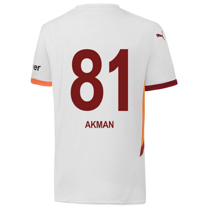 Danxen Mænd Hamza Akman #81 Hvid Gul Rød Udebane Spillertrøjer 2024/25 Trøje T-Shirt