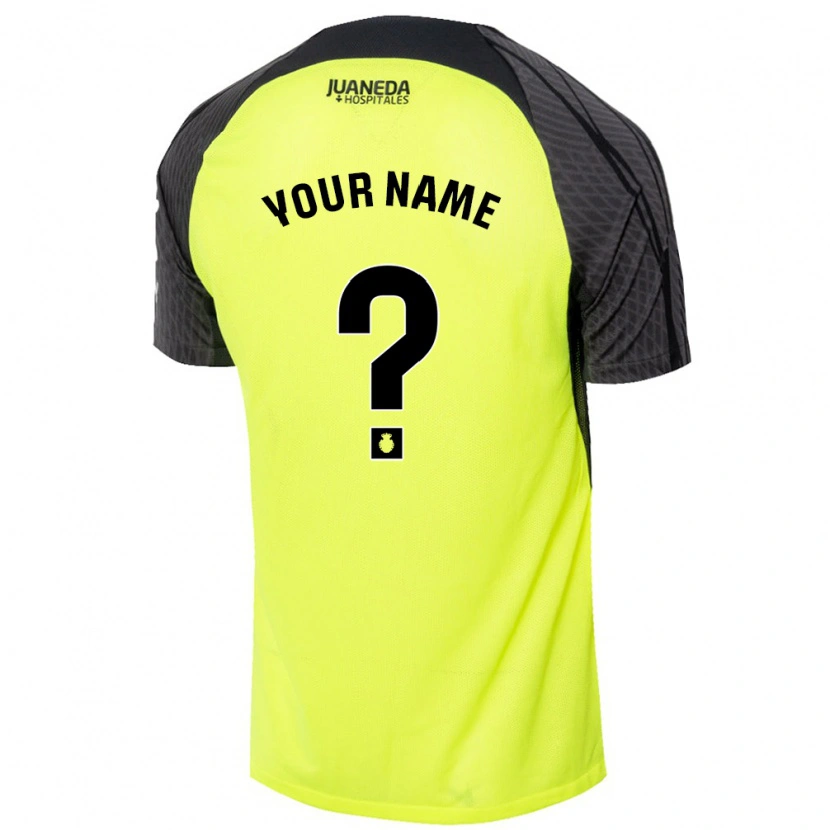 Danxen Mænd Dit Navn #0 Fluorescerende Grøn Sort Udebane Spillertrøjer 2024/25 Trøje T-Shirt