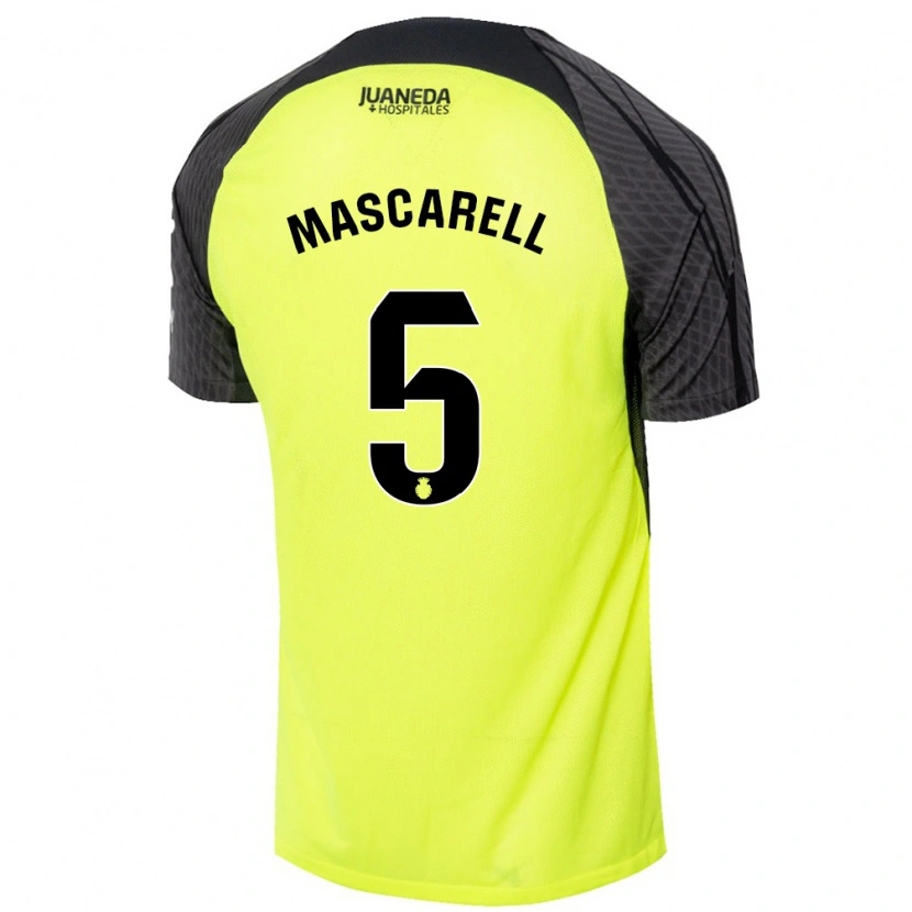 Danxen Mænd Omar Mascarell #5 Fluorescerende Grøn Sort Udebane Spillertrøjer 2024/25 Trøje T-Shirt