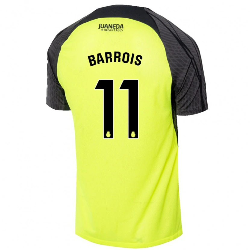 Danxen Mænd Eliott Barrois #11 Fluorescerende Grøn Sort Udebane Spillertrøjer 2024/25 Trøje T-Shirt
