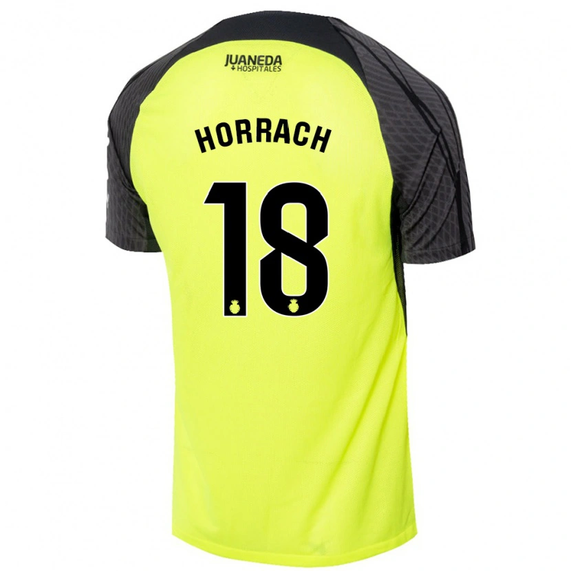 Danxen Mænd Barto Horrach #18 Fluorescerende Grøn Sort Udebane Spillertrøjer 2024/25 Trøje T-Shirt